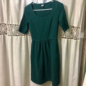 Old Navy green striped skater dress